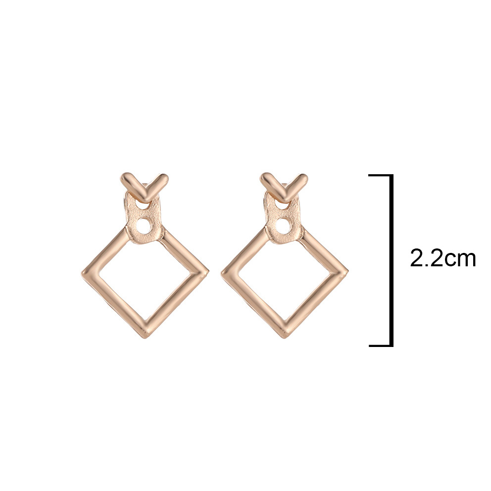 Square Frame Gold Plated Earrings - Image 4