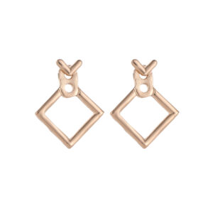 Square Frame Gold Plated Earrings