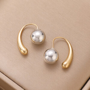 Alternative view of Luminary Pearl & Gold  Plated Curve Earrings