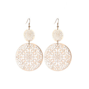 Elegant Two-Tier Circular Gold Plated Earrings