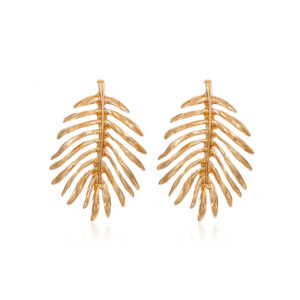 Leaf Shape Gold Plated Earrings