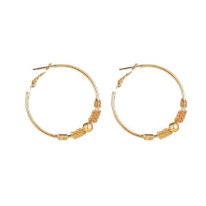 Hoop Gold Plated Earrings with Details