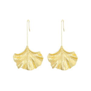 Ginkgo Leaf Gold Plated Earrings