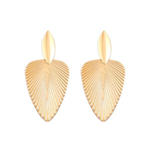Leaf-Shaped Gold-Plated Earrings