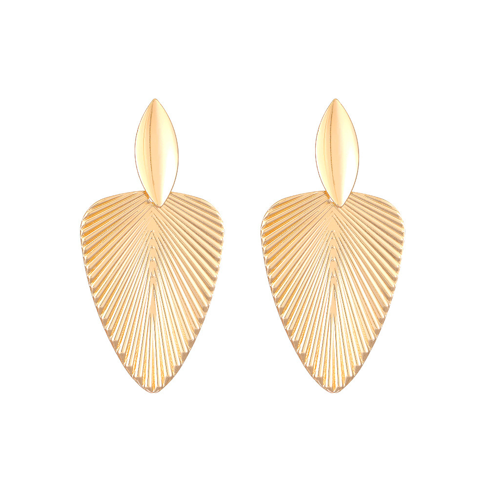 Leaf-Shaped Gold-Plated Earrings