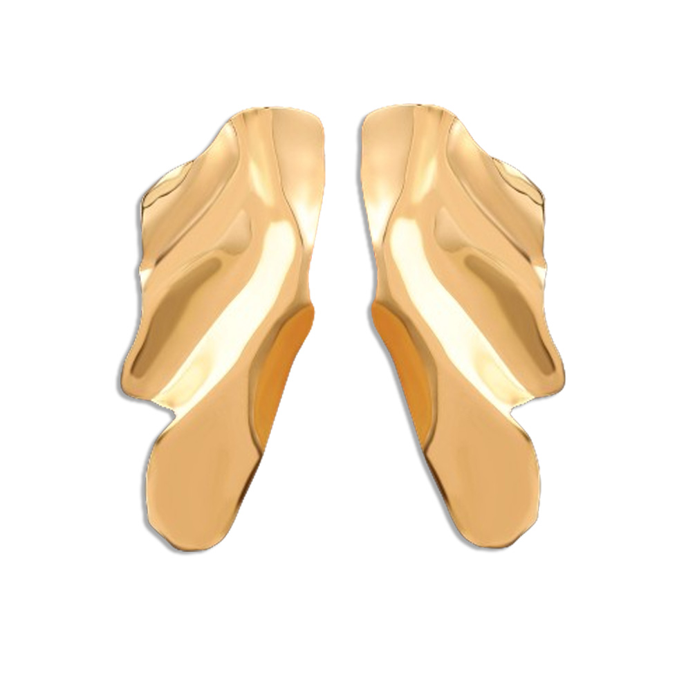 Irregular-Shaped Gold Plated Earrings