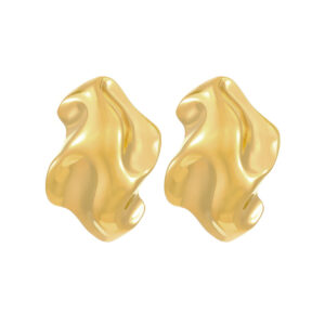 Stylish Abstract Shaped Gold Plated Earrings