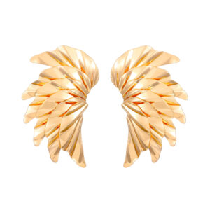 Gold Plated Wing Shaped Stud Earrings