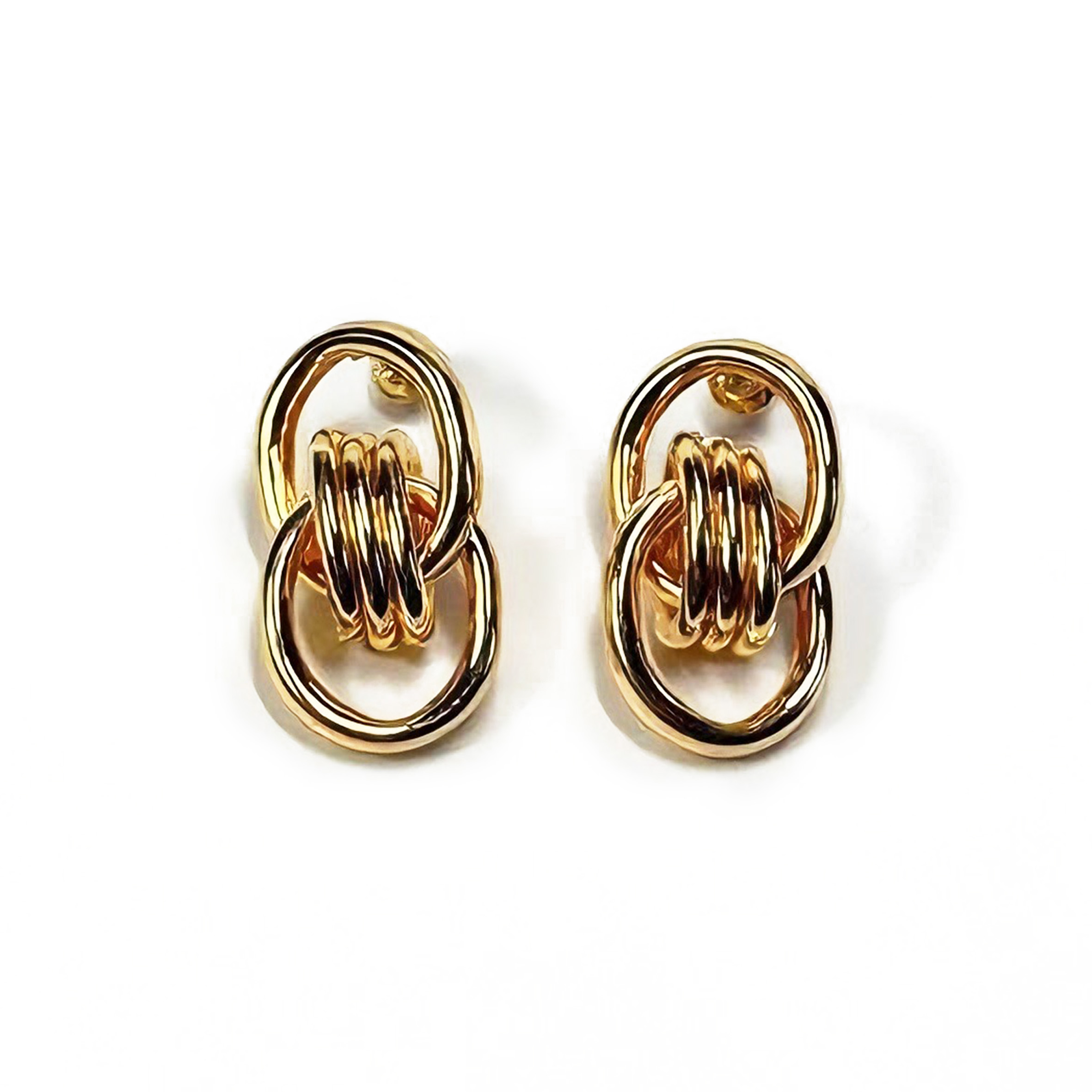Interlocking Hoop Gold Plated Earrings