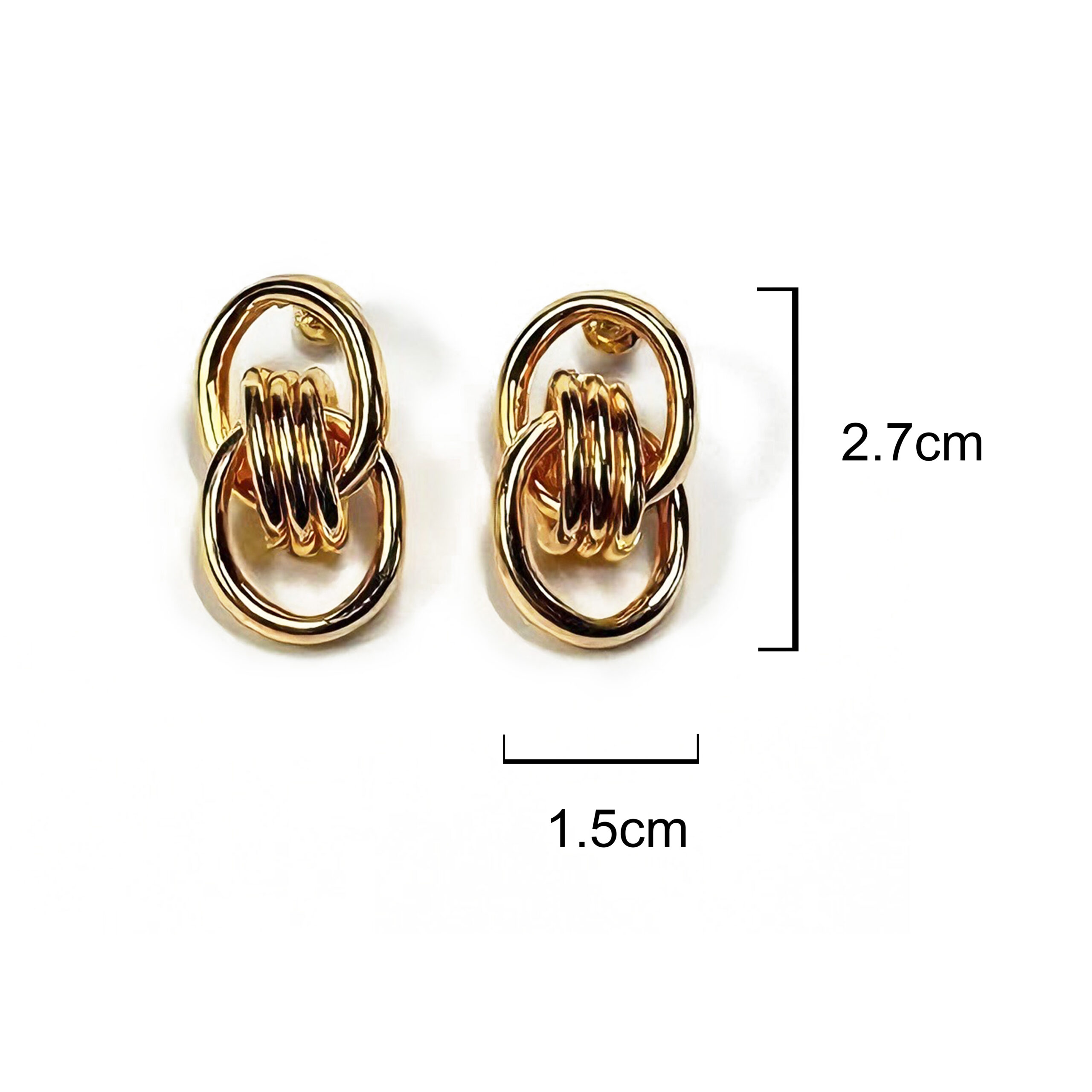 Interlocking Hoop Gold Plated Earrings - Image 4