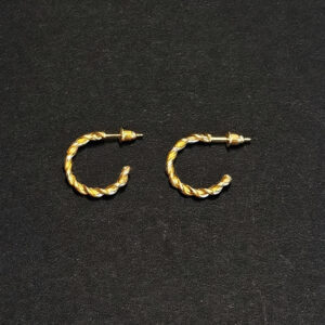 Twisted Gold Hoop Thin Earrings Diameter 2cm