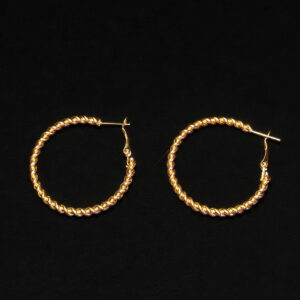 Twisted Gold Hoop Earrings Diameter 4cm