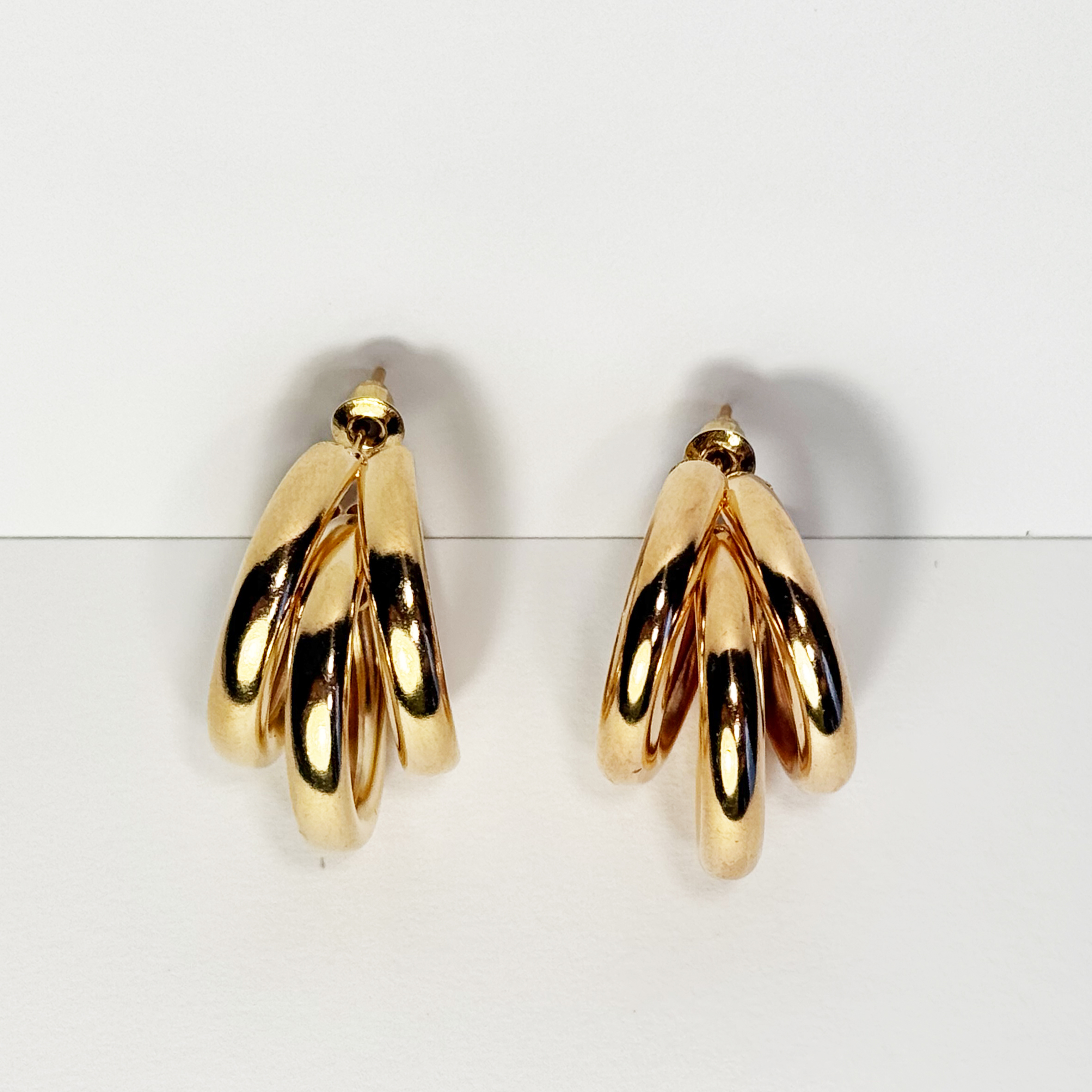 Lustre Rings Gold Plated Earrings - Image 3