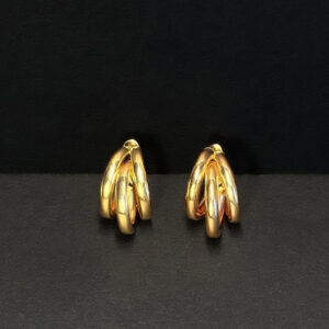 Lustre Rings Gold Plated Earrings