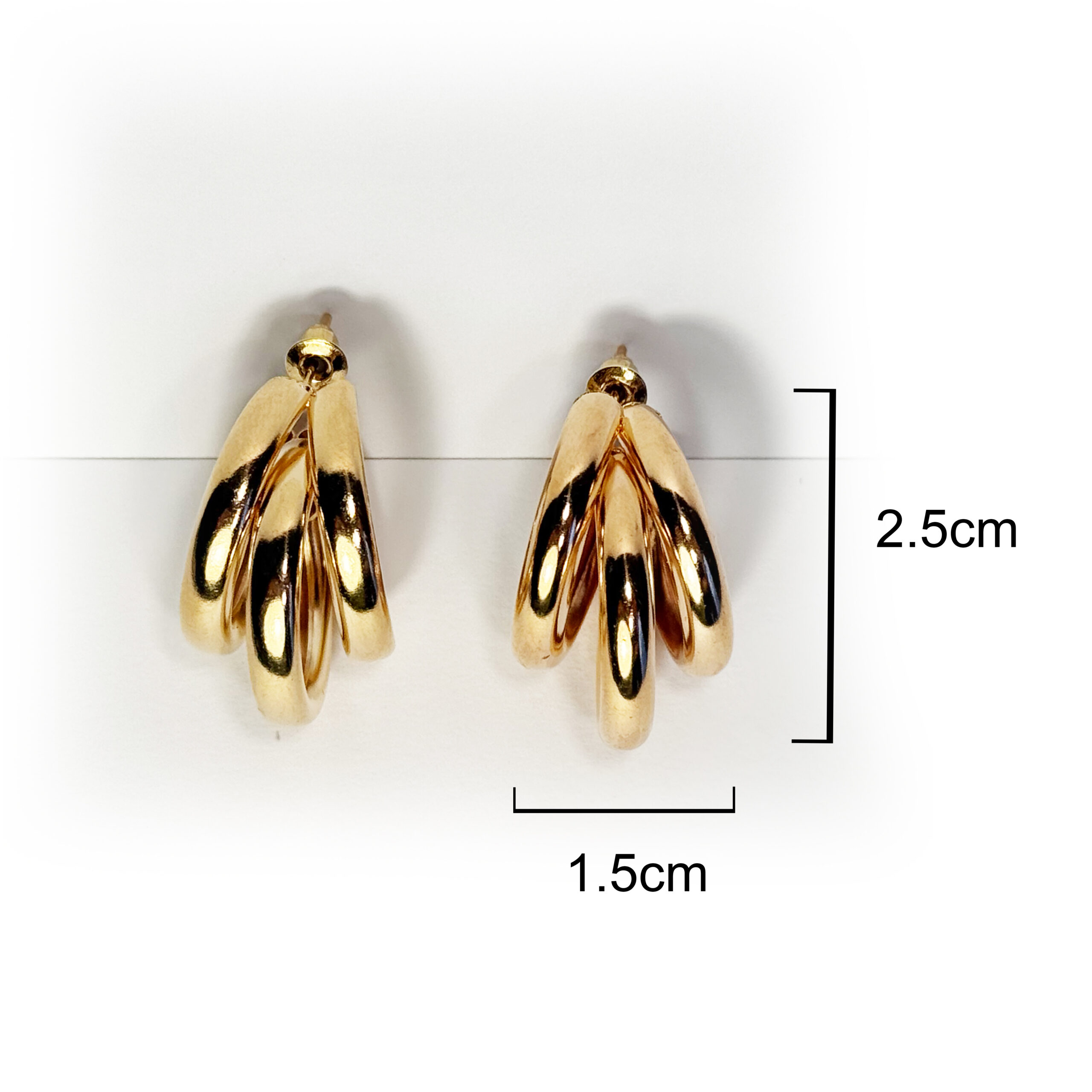 Lustre Rings Gold Plated Earrings - Image 4