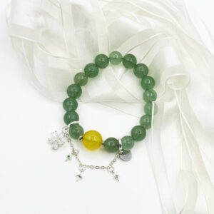 Emerald Crystal & Yellow Agate Bracelet
