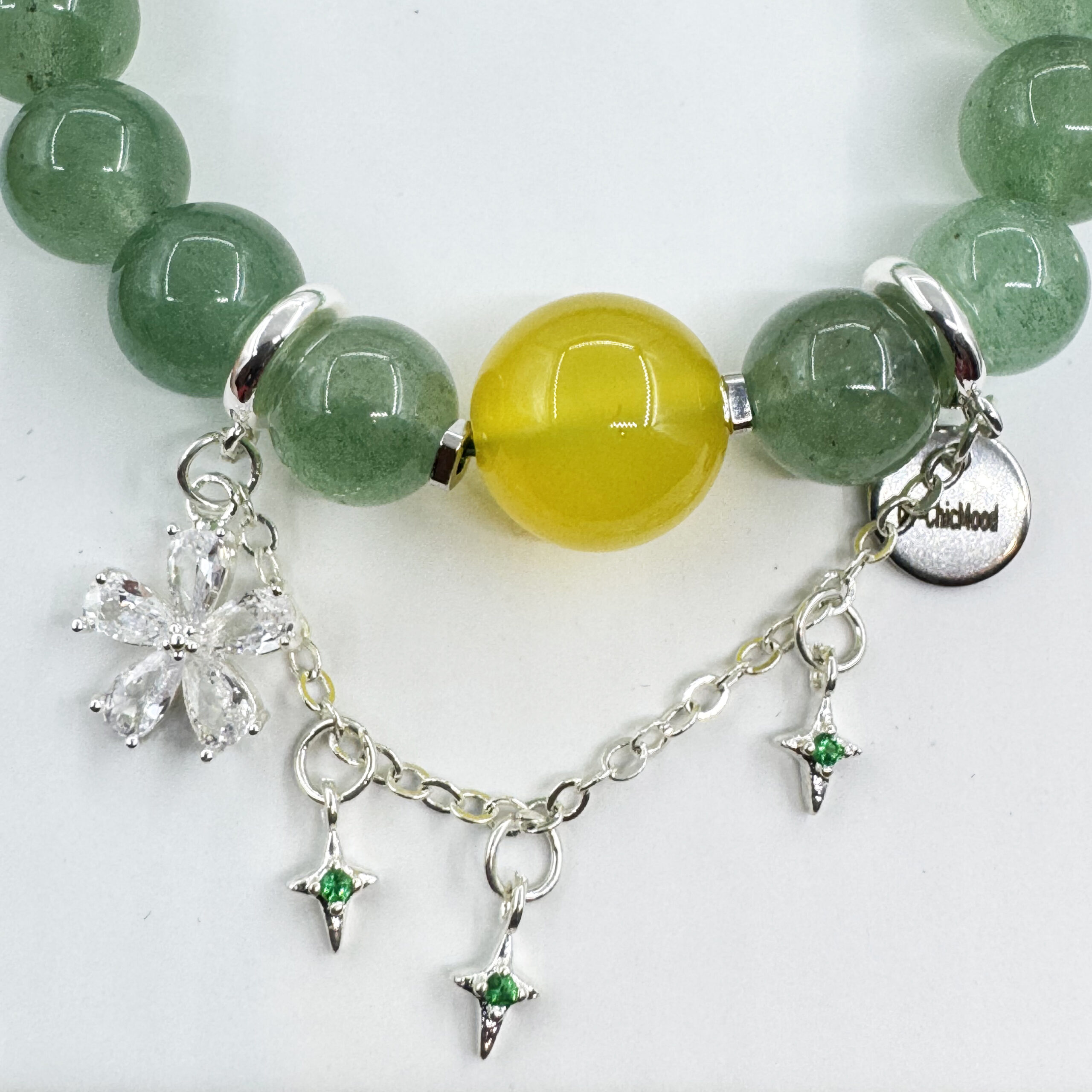 Emerald Crystal & Yellow Agate Bracelet - Image 5