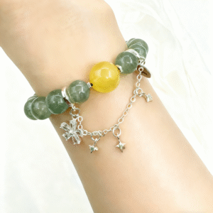 Alternative view of Emerald Crystal & Yellow Agate Bracelet