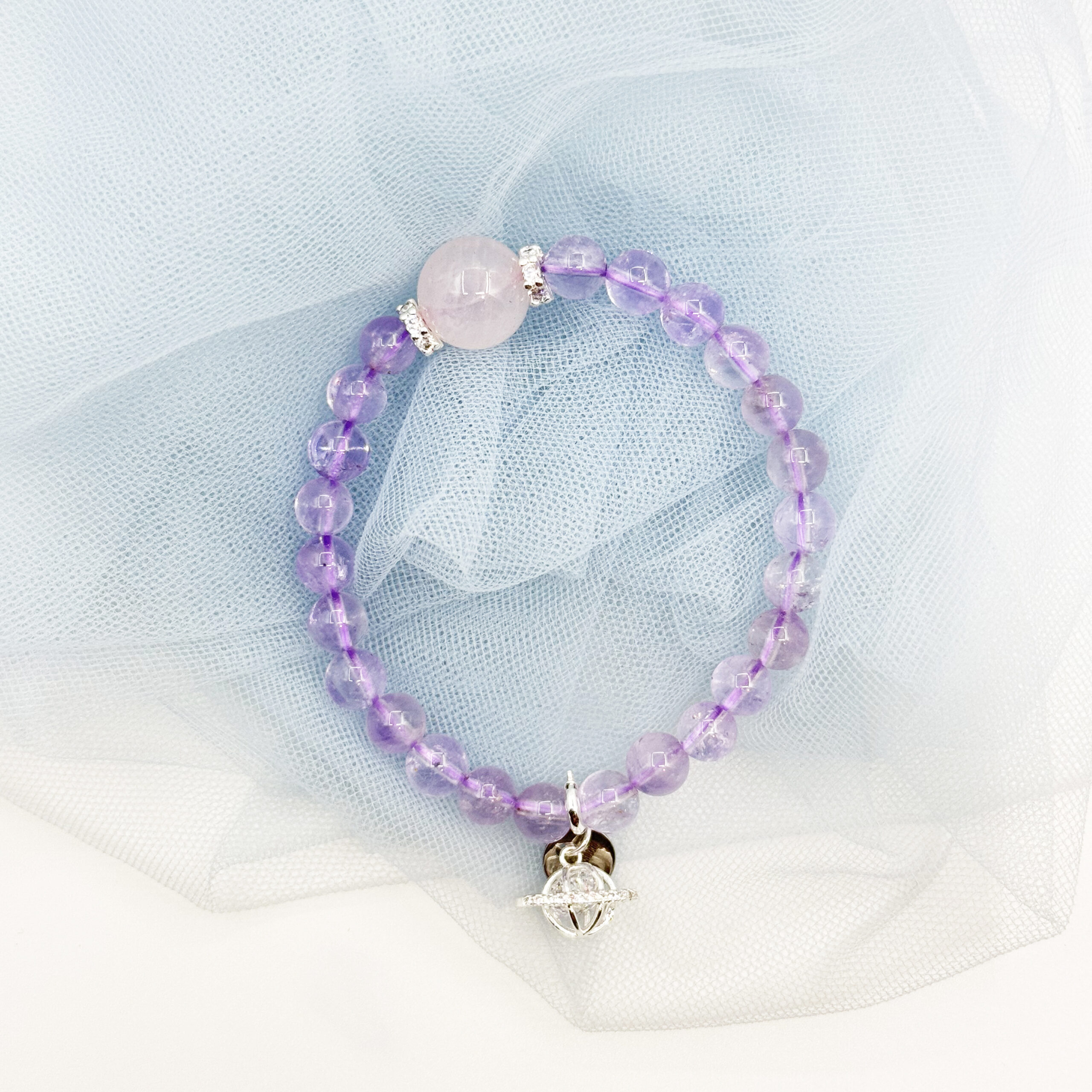 Lilac Crystal & Rose Quartz Enchant Bracelet - Image 4