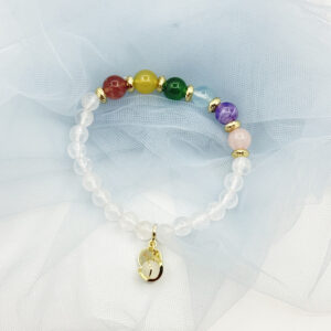 Alternative view of Colorful & Clear Quartz Lunar Bracelet