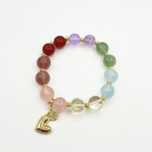 Alternative view of Colorful Crystal Love Charm Bracelet