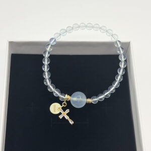 Alternative view of Aquamarine Cross Charm Bracelet