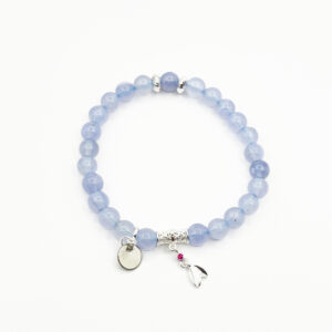 Aquamarine Leaf Charm Bracelet