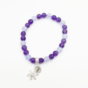 Amethyst & Aquamarine Snowflake Charm Bracelet