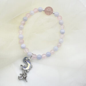 Rose Quartz & Blue Crystal Lunar Whisper Bracelet