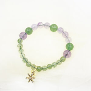 Green Crystal & Amethyst Snowflake Dream Bracelet