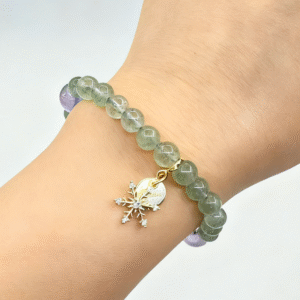 Alternative view of Green Crystal & Amethyst Snowflake Dream Bracelet