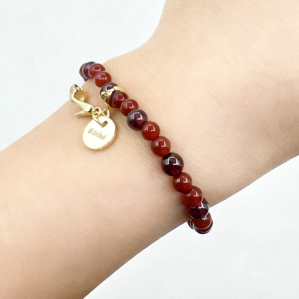 Yellow Agate, Garnet & Red Agate High-Heel Charm Bracelet - Image 6