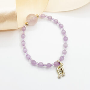 Alternative view of Rose Quartz Music Note Melody Bracelet