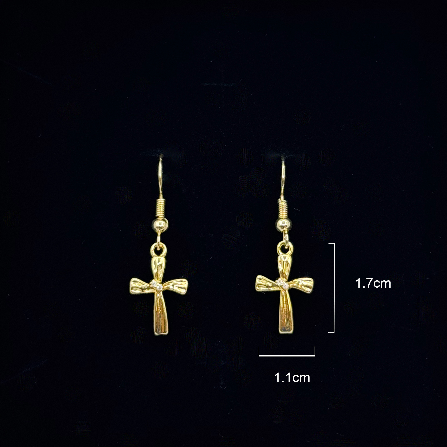 Exquisite Cross Zircon Gold-Plated Earrings