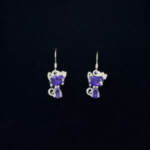 Alternative view of Amethyst Kitten Silver-Plated Earrings